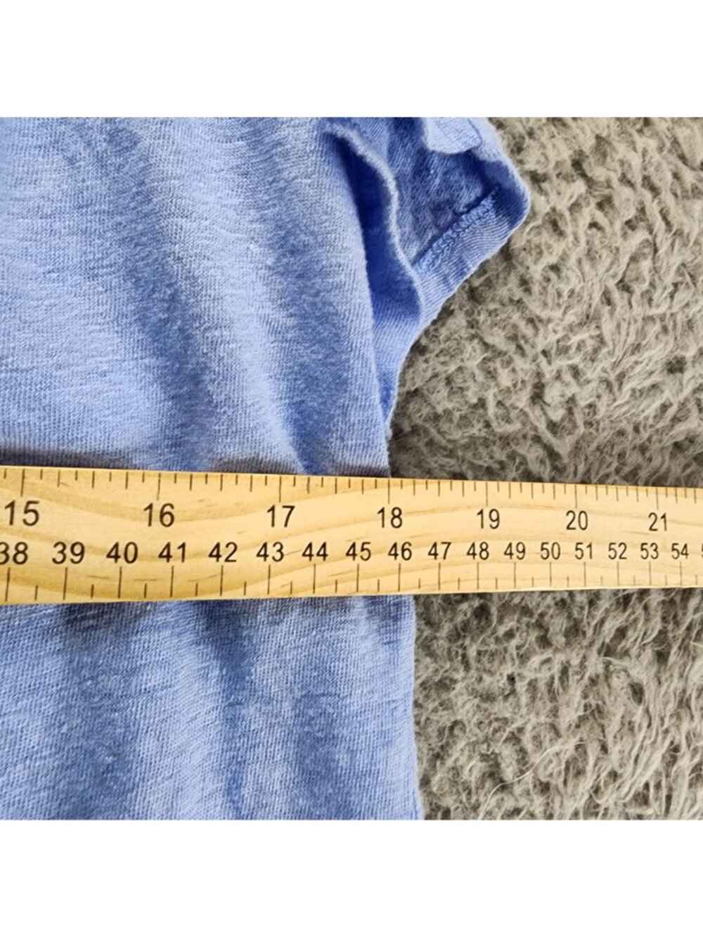 Joie Top Womens Small Blue Linen Short Sleeve V Neck - Picture 5 of 7